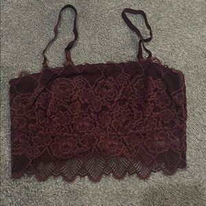 Aerie Lace Bralette in Deep Burgundy